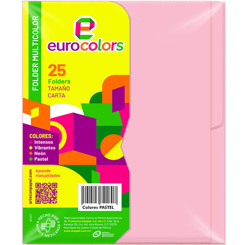 Folder Eurocolor Carta Rosa Pastel PU0007 C/25