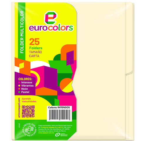 Folder Eurocolor Carta Crema Pastel PU0025 C/25