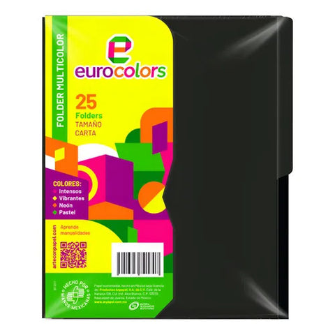 Folder Eurocolor Carta Negro PU0026 C/25