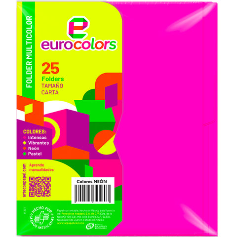Folder Eurocolor Carta Rosa Neon PU0023 C/25