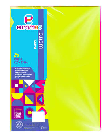 Papel Lustre C/25 Arcoiris Neon