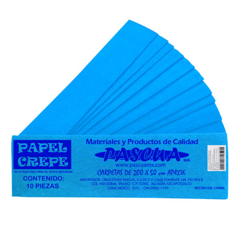 Papel Crepé Pascua C/10 Azul Cobalto
