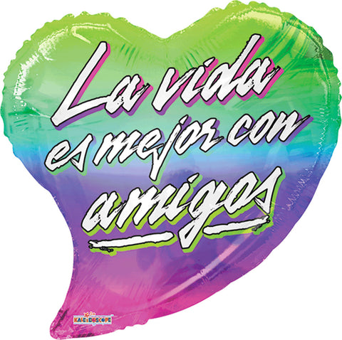 Globo Metalico 18 Shp La Vida Es Mejor Con Amigos