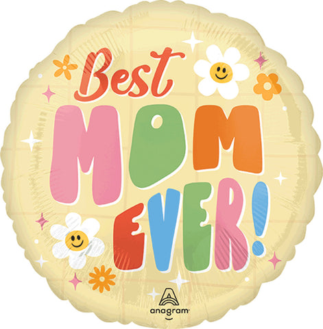 Globo Metalico 17C Retro Charm Best Mom Ever