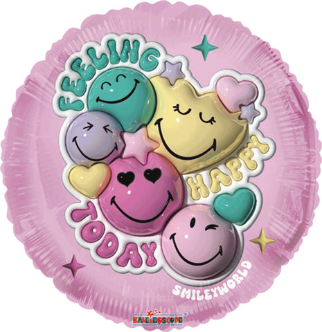 Globo Metalico 18C Smiley Feeling Happy