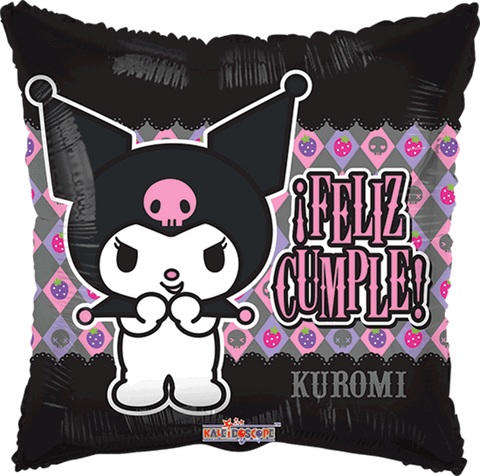 Globo Metalico 18Q Kuromi Feliz Cumple