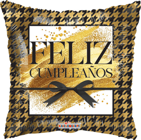 Globo Metalico 18Q Felicidades Cumple Moño Elegante