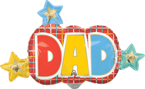 Globo Metálico Mini Shape Graphic Grids Dad
