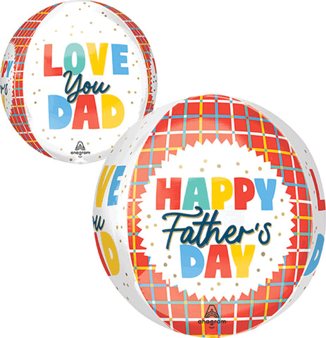 Globo Metálico Orbz Graphic Grids Love You Dad