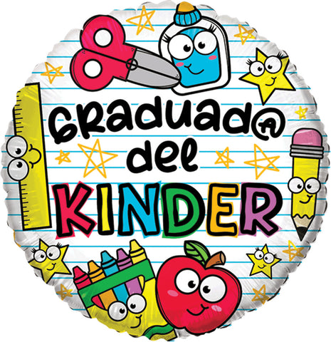 Globo Metálico 18C Me Gradue Del Kinder Utiles