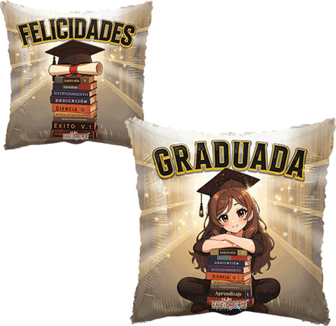 Globo Metálico 18Q Graduada Con Libros
