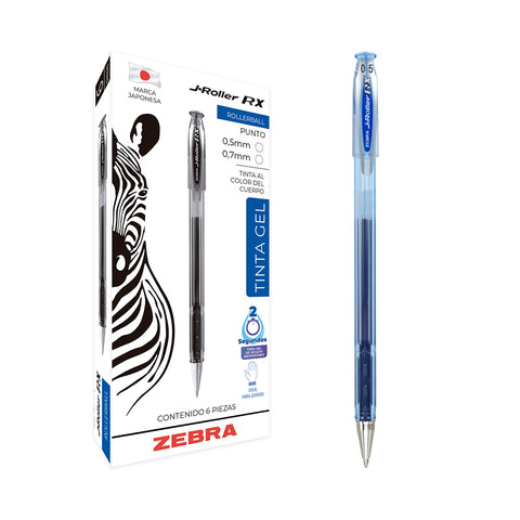 Bolígrafo Zebra J.Roller 5Mm Azul C/6
