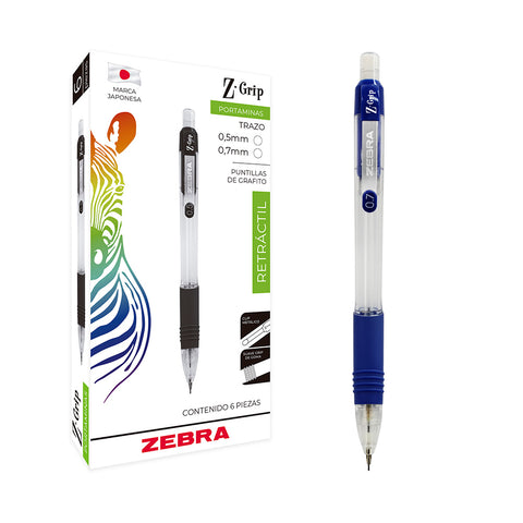 Lapicero Zebra Z-Grip 0.5Mm Azul 6520-01 C/6