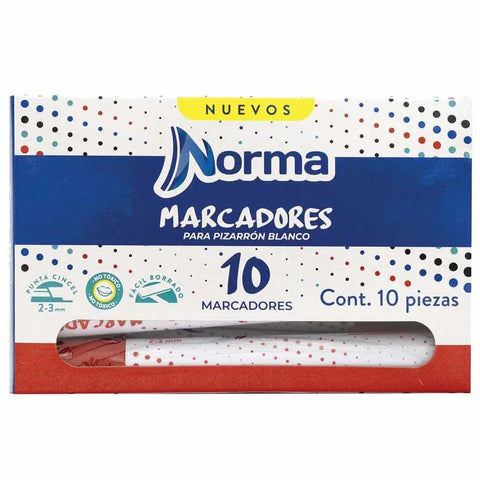 Marcador Norma P/Pizarron Blanco C/10 Rojo 587613