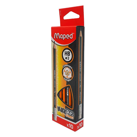 Lápiz Maped Black Peps Jumbo C/Goma C/10 854710Vz