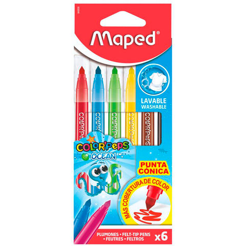 Plumón Maped Color Peps Ocean C/6 849506