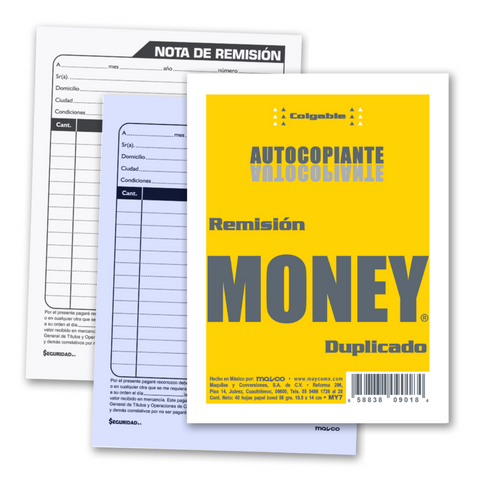 Remisión Money 1/8 Autocopiante C/10