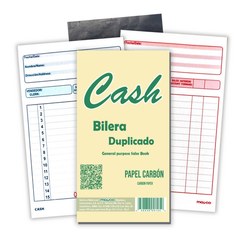 Bilera Cash Duplicado Con Carbon 50 Jgos C/5
