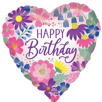 Globo Metalico 18C Garden Florals Birthday