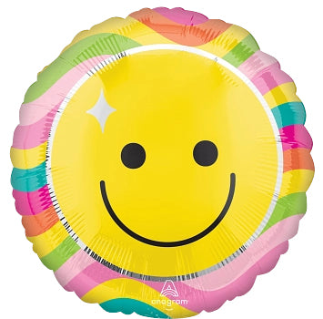 Globo Metalico 17C Happy Vibes Cara Feliz