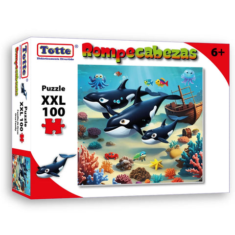 Rompecabezas Totte C/100 Familia De Orcas