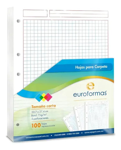 Repuesto Para Carpeta Euroformas Carta  Cuadro 7 RA0319
