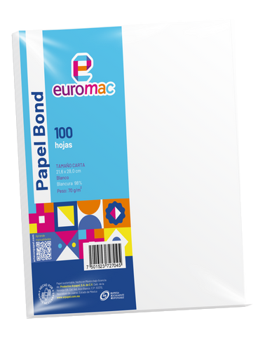 Hojas Carta Blanca C/100 Euromac EC3086
