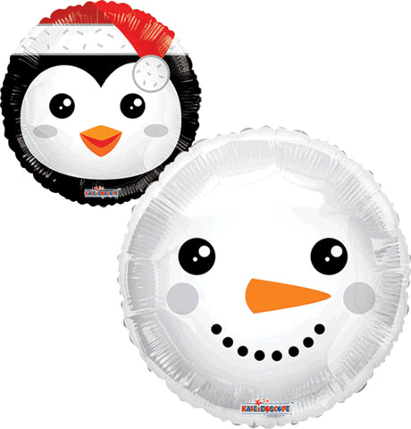Globo Metalico 17C Snowman Y Pingüino