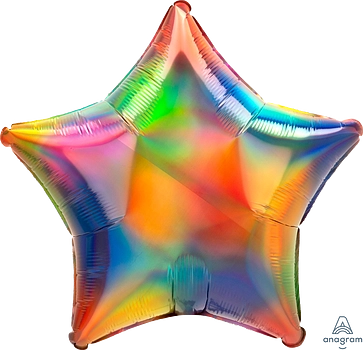 Globo Metálico 18S Iridescent Rainbow Star
