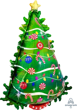 Globo Metálico Super Shape Green Christmas Tree