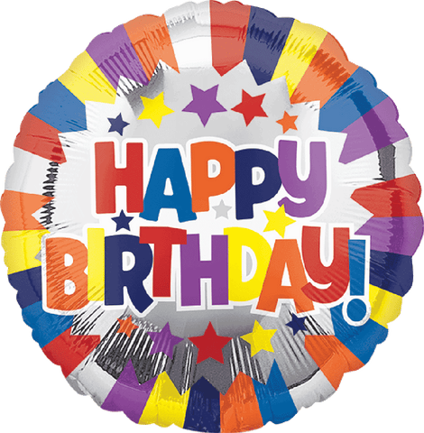 Globo Metálico 17C Birthday Silver Burst