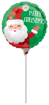 Globo Metálico 9C Smiley Satin Santa Christmas