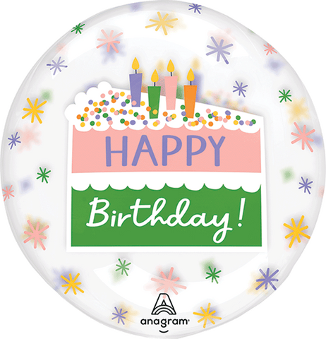 Globo MetÌÁlico 18C Crystal Clearz Happy Birthday Cake Slice