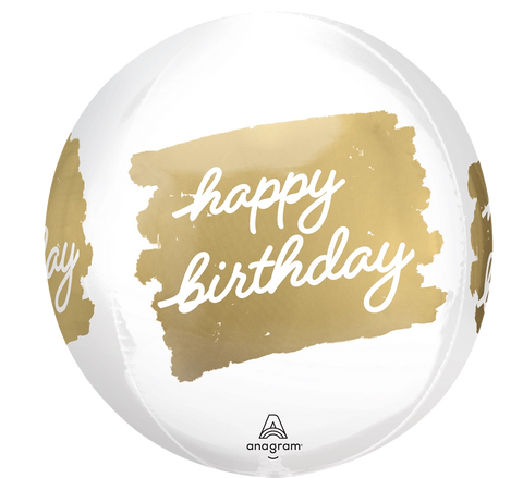 Globo MetÌÁlico Orbz Golden Birthday