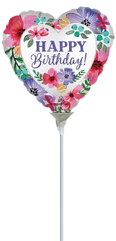 Globo Metálico 4H Happy Birthday Florals