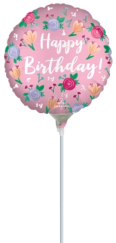 Globo Metálico 9H Happy Birthday Peony