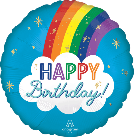 Globo Metálico 17C Happy Birthday Rainbow