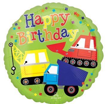 Globo Metálico 17C Happy Birthday Trucks