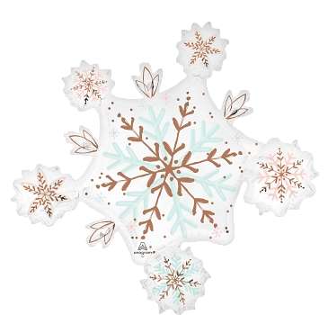 Globo Metálico Super Shape Satin Winter Wonderland Snowflakes