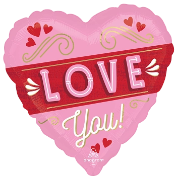 Globo MetÌÁlico 28H Retro Love