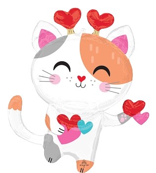 Globo MetÌÁlico Super Shape Purr-Fect Valentine Kitty