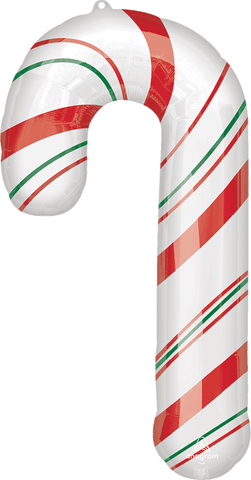 Globo MetÌÁlico Super Shape Merry Christmins Candy Cane