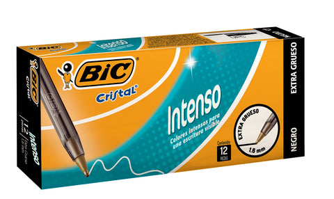 Bolígrafo Bic Intenso (Bold) 1.6 Negro C/12