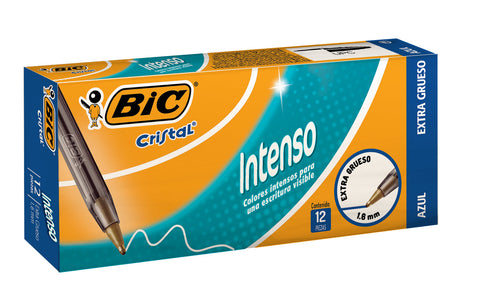 Bolígrafo Bic Intenso (Bold) 1.6 Azul C/12