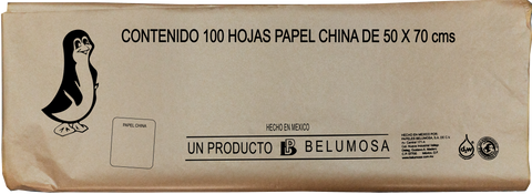 Papel China 50x75 Pliego C/100 Metálico Cobre Pingüino