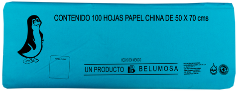 Papel China 50x75 Pingüino Pliego C/100 Jade