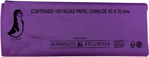 Papel China 50x75 Pingüino Pliego C/100 Uva
