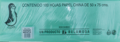 Papel China 50x75 Pingüino Pliego C/100 Verde Menta