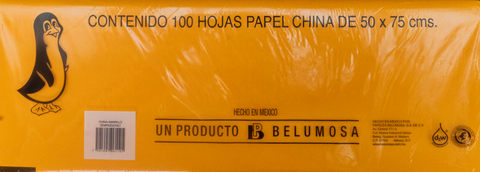 Papel China 50x75 Pingüino Pliego C/100 Zempazuchitl