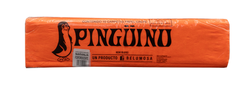 Papel Crepé Pingüino C/10 Naranja Fosforescente